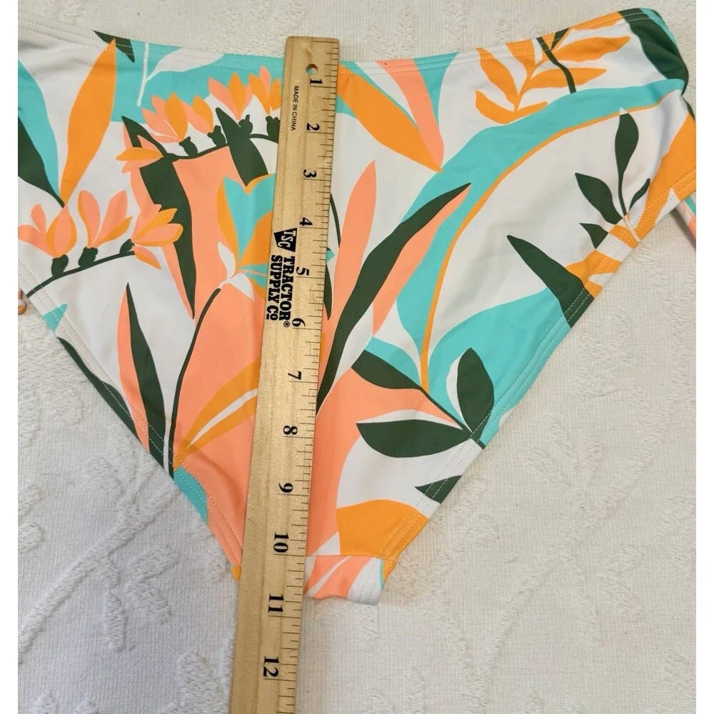 NWT Sunseeker Australia US 8 Microfibre Tropical Bikini Bottom Ruched Side Beach